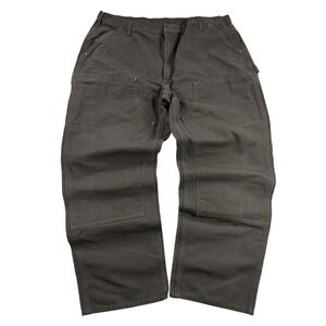 Carhartt Double Knee Pants Mens 42x32 Brown B136 Canvas Work Utility Carpenter
